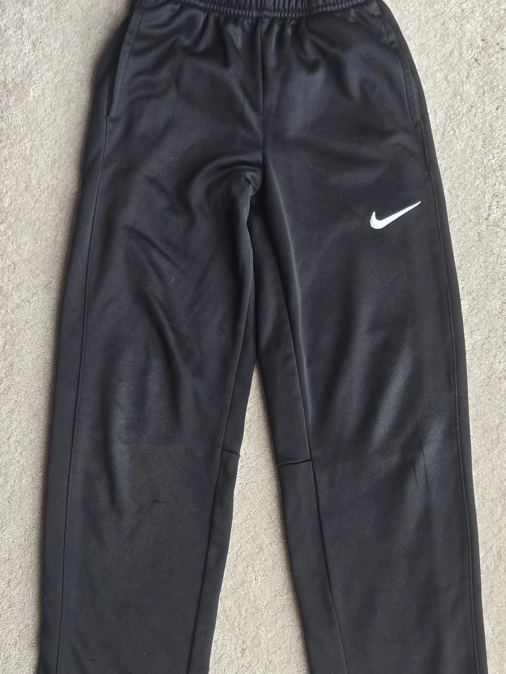Nike Kids Black Athletic Pants with Swoosh